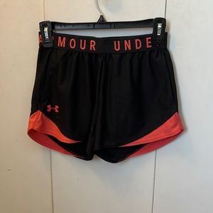 Black/pink under armour shorts